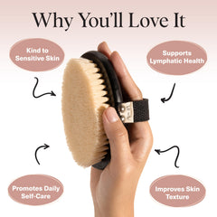 Kitsch skin texture exfoliation closeup shows gentle bristles for smooth skin.