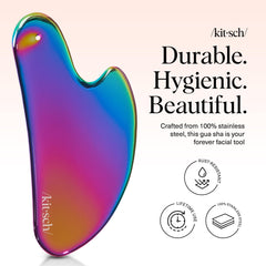 Kitsch stainless steel gua sha tool face massage targets cheek areas
