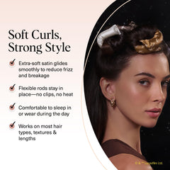 Kitsch Star Wars satin heatless curler no-slip design demonstrates secure hold overnight