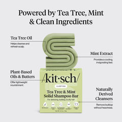 Kitsch Tea Tree & Mint Shampoo Bar lather demonstrates clean scalp feel and oil control potential.