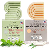 Kitsch Tea Tree Shampoo Bar pour demonstrates cooling mint and oil control benefits.