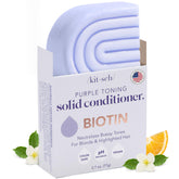 Kitsch Toning Purple Conditioner Bar packaging shows vegan and eco friendly design for brassy tone control