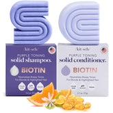 Kitsch Toning Purple Shampoo Bar closeup highlights brassiness neutralization for blondes