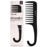 Kitsch wide-tooth detangler curve-handle enables easy detangling on wet or dry hair.