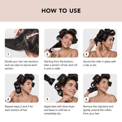 Kitsch XL Ceramic Thermal Rollers two sizes included for versatile curl shapes.