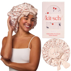 Kitsch XL Satin Bonnet closeup of soft fabric protecting hair overnight