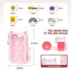 Kivzex cat-shaped back with charm holes for personalized customization on the go.