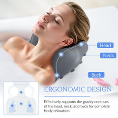 kixcvdm bath pillow head-neck-support provides comfortable neck relief during long soaks