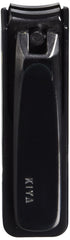 Kiya nail clipper black steel full view highlights ergonomic handle for easy grip.