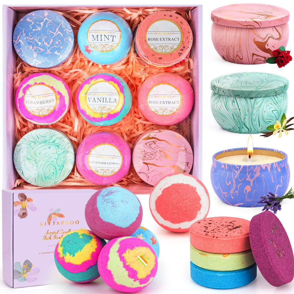 KIYTARBOO bath bombs set with five scents for a spa-like soak.