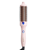 KK 1.5-inch ceramic tourmaline curling brush barrel delivers even heat for lasting volume.