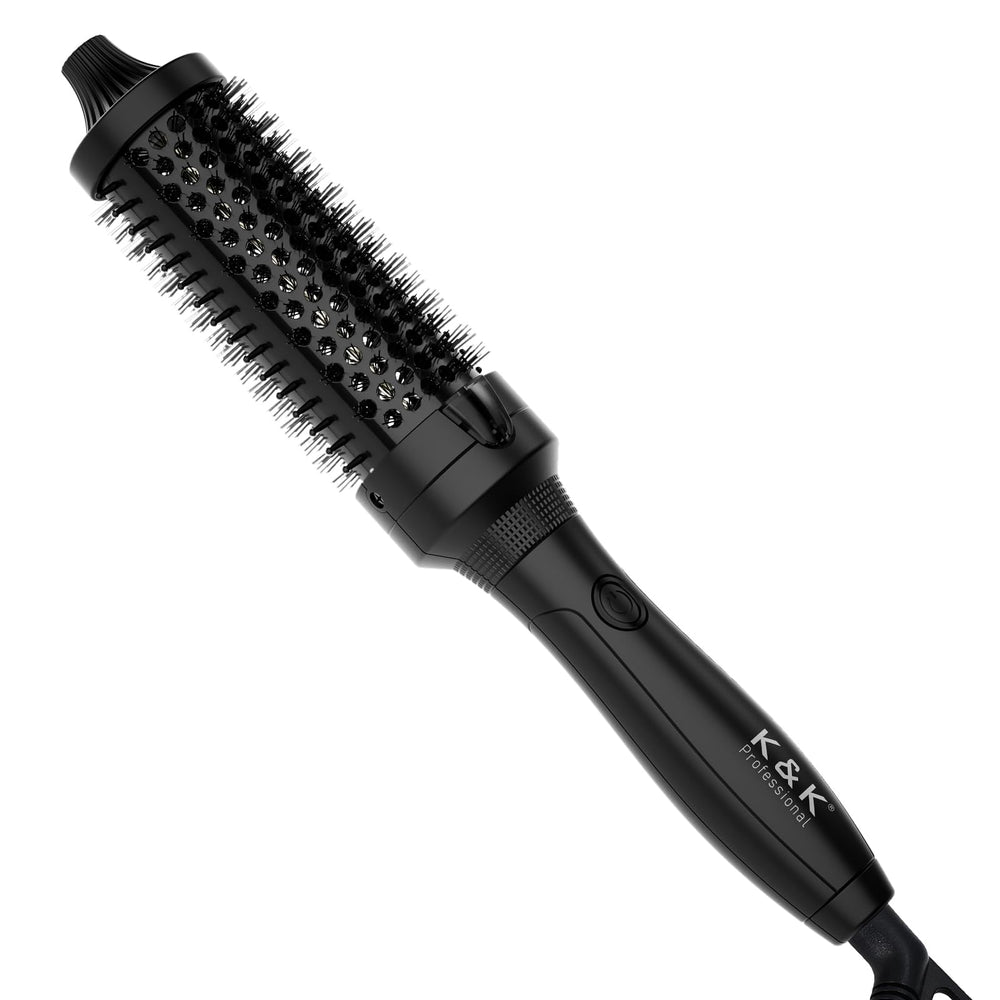 kk curling brush design with ergonomic grip for smooth, easy styling