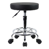 KKTONER PU leather round stool in black, versatile workspace seating