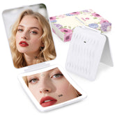 klarh magnifying makeup mirror front view shows compact pearl white design for travel use.
