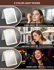 klarh magnifying makeup mirror rechargeable battery for wireless use during routines.