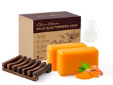 KlearBloom Kojic Turmeric Soap holder display for convenient daily use.