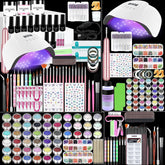 Klemon acrylic nail kit with UV lamp included for at-home professional manicure