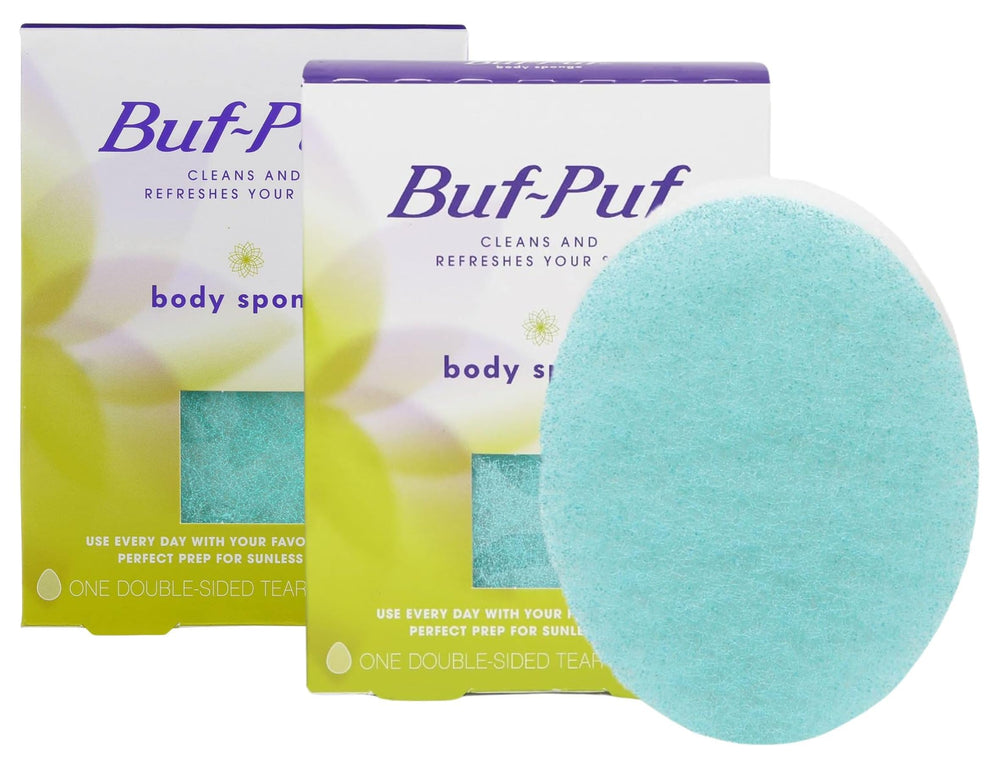 KLIM Buf-Puf textured mesh surface for gentle exfoliation during showers.