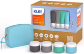 KLKE 23-piece travel bottles flat-bottle-design helps you pack efficiently.