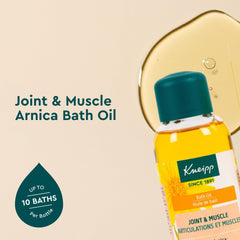 Kneipp Arnica Bath Oil under running water emphasizes a spa-like bath experience.