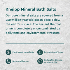 Close-up of Kneipp mineral salt crystals highlighting pure sea salt benefits for skin feel