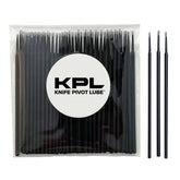 Knife Pivot Lube microfiber swabs closeup shows precision tips for hard-to-reach knife recesses.