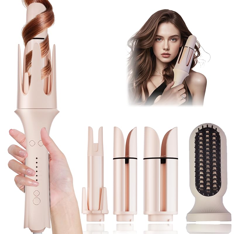 KNJOQ automatic curling iron set unboxing shows quick, versatile styling.