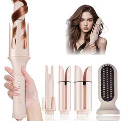 KNJOQ automatic curling iron set unboxing shows quick, versatile styling.