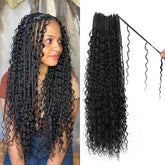 Knovotch Boho Box Braids 1B closeup shows natural texture and soft curls for easy wear