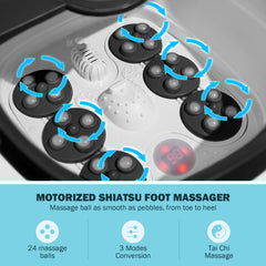 KNQZE Foot Spa remote control demonstrates hands-free operation for convenient sessions