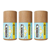 Kobeesco Lip Balm 3 pack tubes showing eco packaging for long lasting moisture