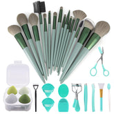 Koccido green makeup brush set for precise foundation blending.