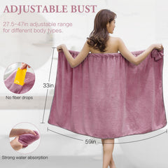 KOIKEY Women bath wrap with hair towel shows convenient post-shower hair drying