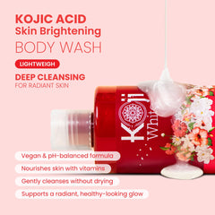 Koji White kojic-acid-flowers closeup highlights natural extracts.
