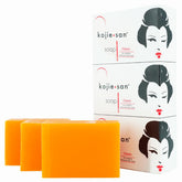 Kojie San Skin Brightening Soap front view with triple bars for daily cleansing