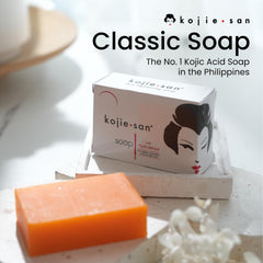 Kojie San soap with orange fragrance sensory cue during cleansing routine