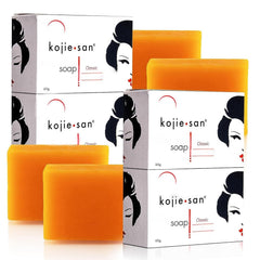 Kojie San skin brightening soap original kojic acid close-up texture for even-toned skin