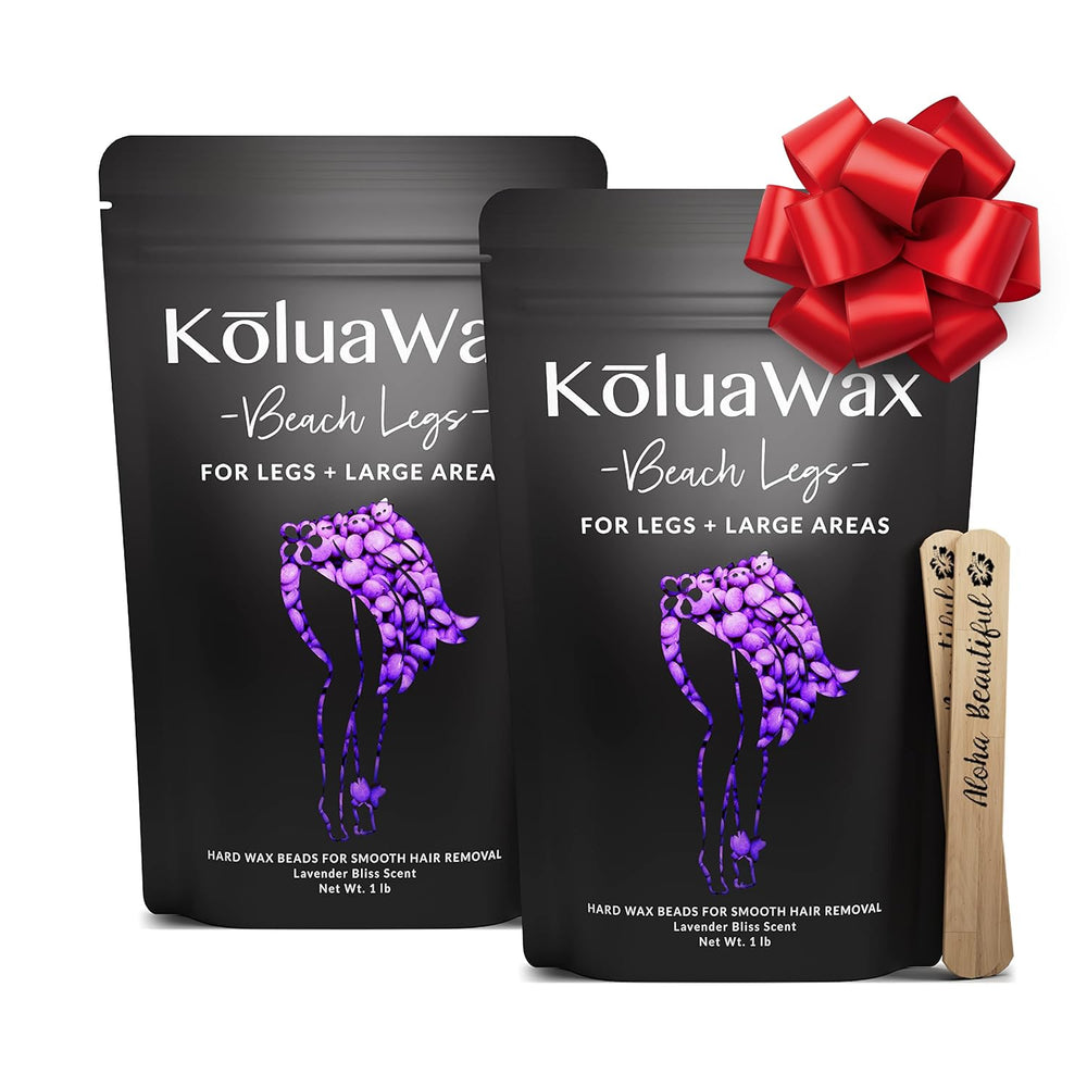 KoluaWax coarse-hair-formula beads ready for facial waxing with lavender bliss scent.