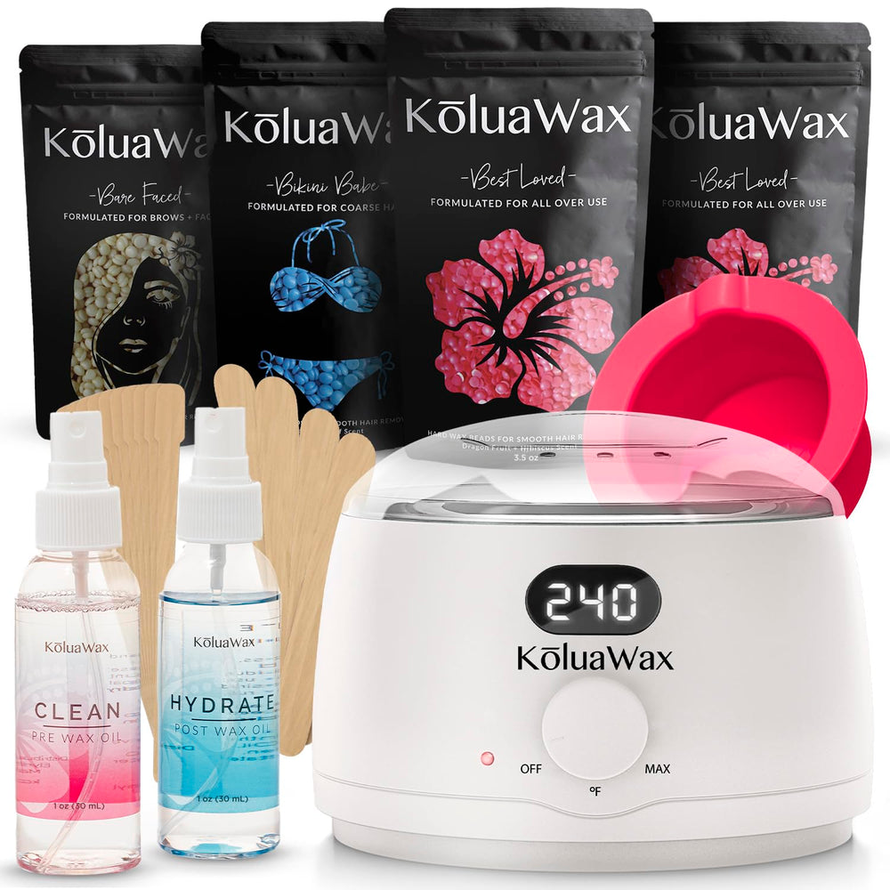 KoluaWax warmer enables at-home waxing with consistent heat for comfort.