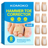 Komoko Hammer Toe Corrector 8-pack packaging for discreet daily toe care.