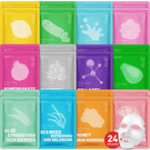 KONEUK 24-pack face masks collage packaging for daily hydration and self-care