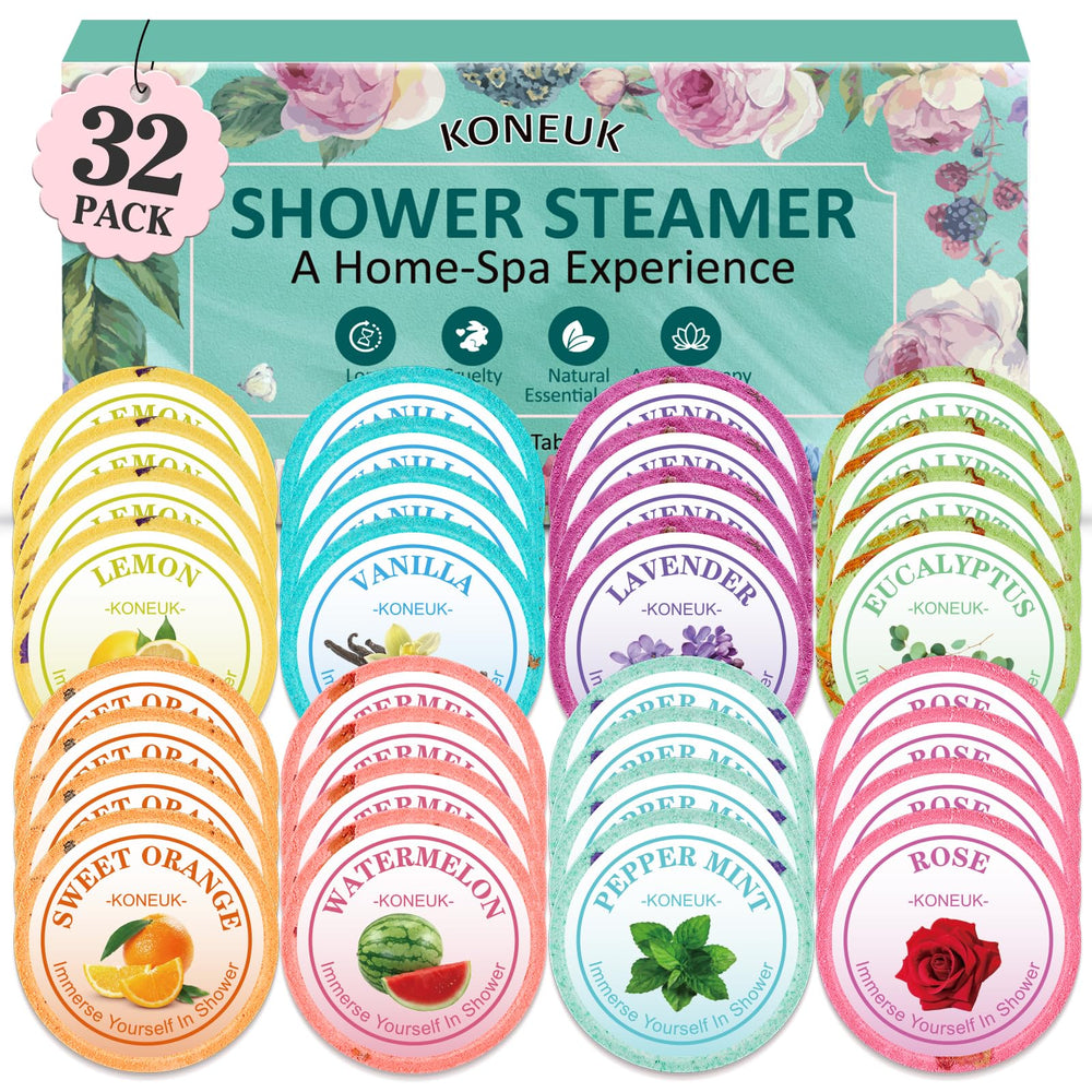 KONEUK 32 pack shower steamers variety pack for spa like mornings
