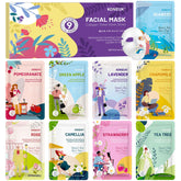 KONEUK nine-pack masks with pomegranate for deep hydration and skin nourishment.