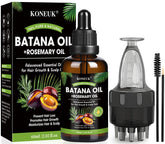 KONEUK Batana Oil bottle promotes nourished hair growth and elasticity.
