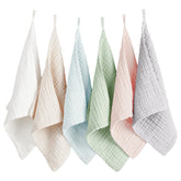 Konssy 6-pack face cloths bundle showing soft muslin fabric for gentle cleansing.