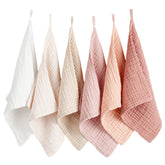 Konssy 6-pack face cloths, soft and absorbent for daily cleansing.