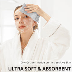 Konssy muslin cloths absorbent demonstration for quick-dry daily cleansing and makeup removal