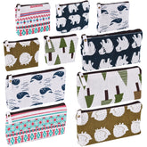 Koogel canvas pencil bag snowflake pattern keeps pens organized on the go