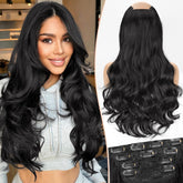Kookastyle four-piece clip-in extensions pack adds length and natural volume.