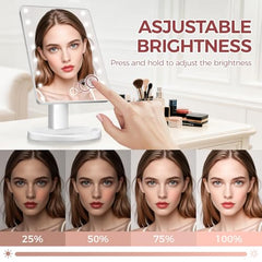 KOOKIN makeup mirror powers via USB or batteries for flexible setup